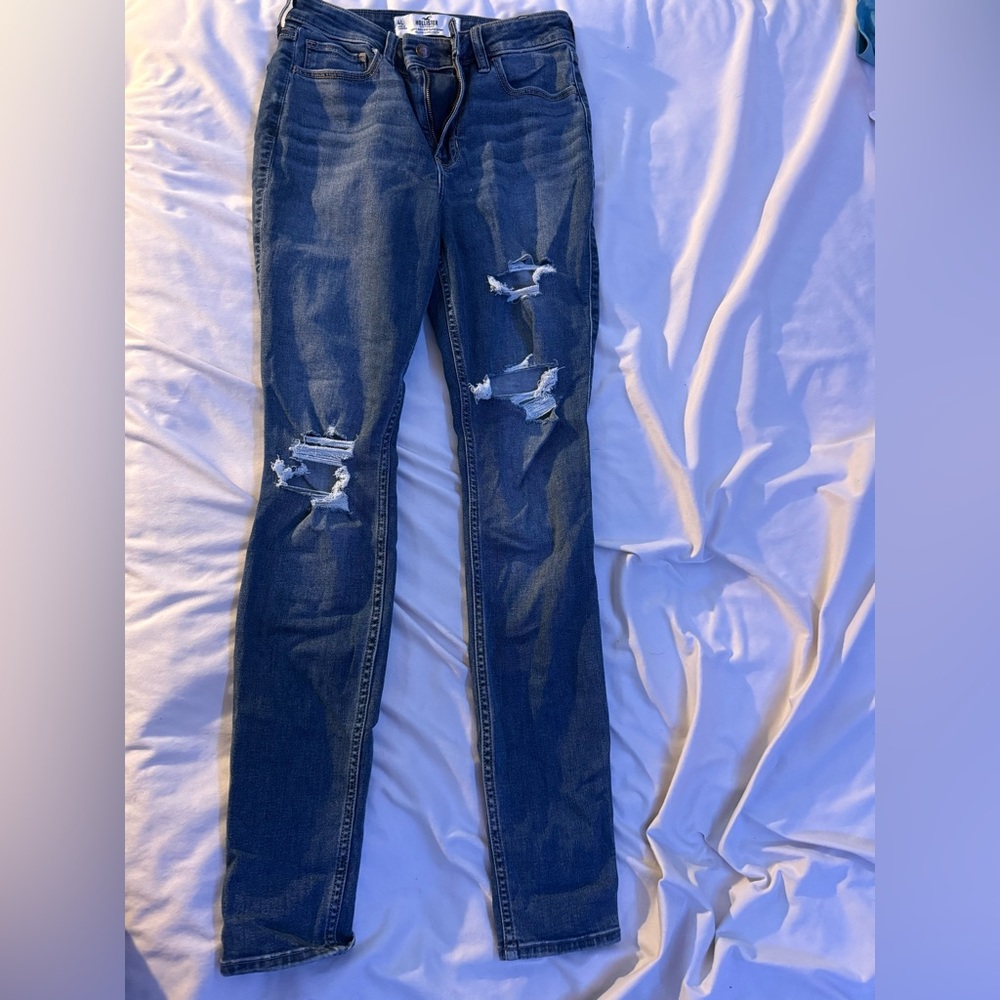 Hollister Blue Skinny Distressed Jeans